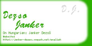 dezso janker business card