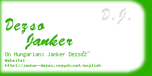 dezso janker business card